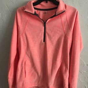 SO peach/pink quarter zip sweatshirt